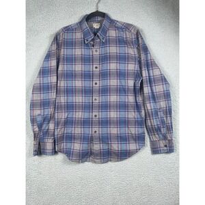 J. Crew Men's Button Up Plaid Shirt Size L Cotton Tailored woven